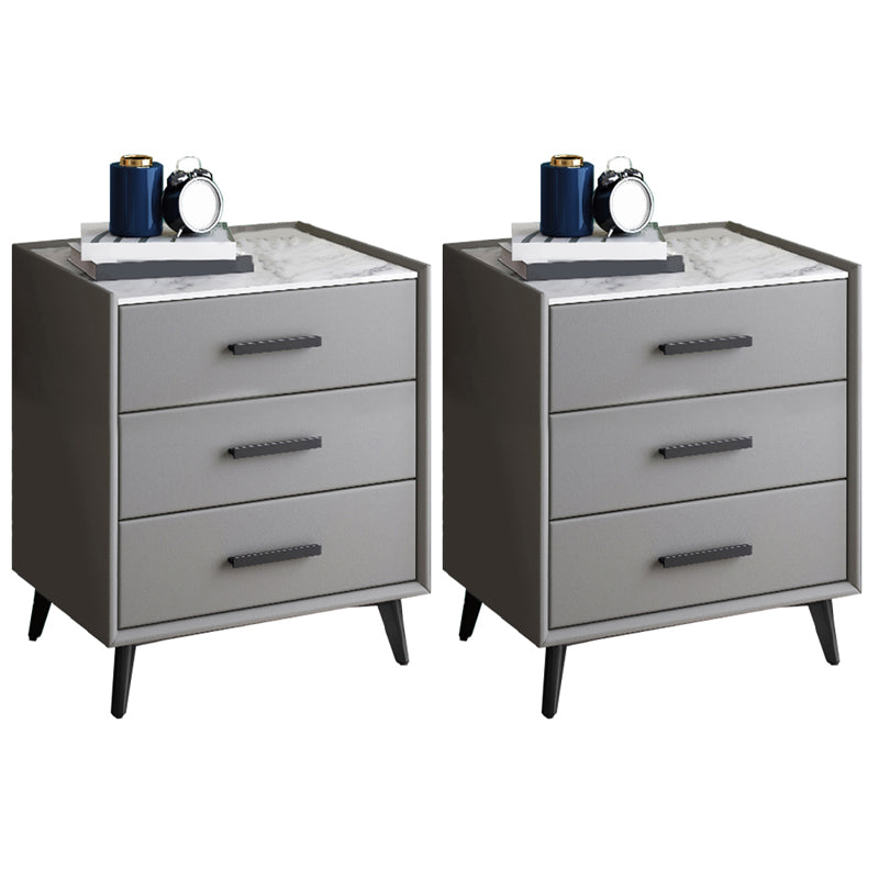 Contemporary Night Table Storage Accent Table Nightstand with 2/3 Drawers for Home