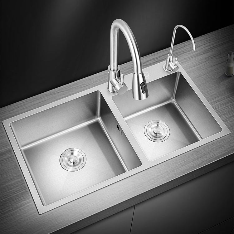 Modern Style Kitchen Sink Overflow Hole Design Drop-In Kitchen Sink