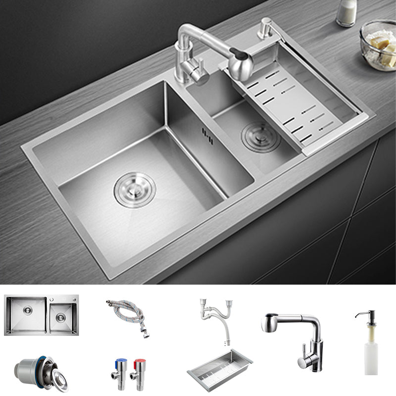 Modern Style Kitchen Sink Overflow Hole Design Drop-In Kitchen Sink