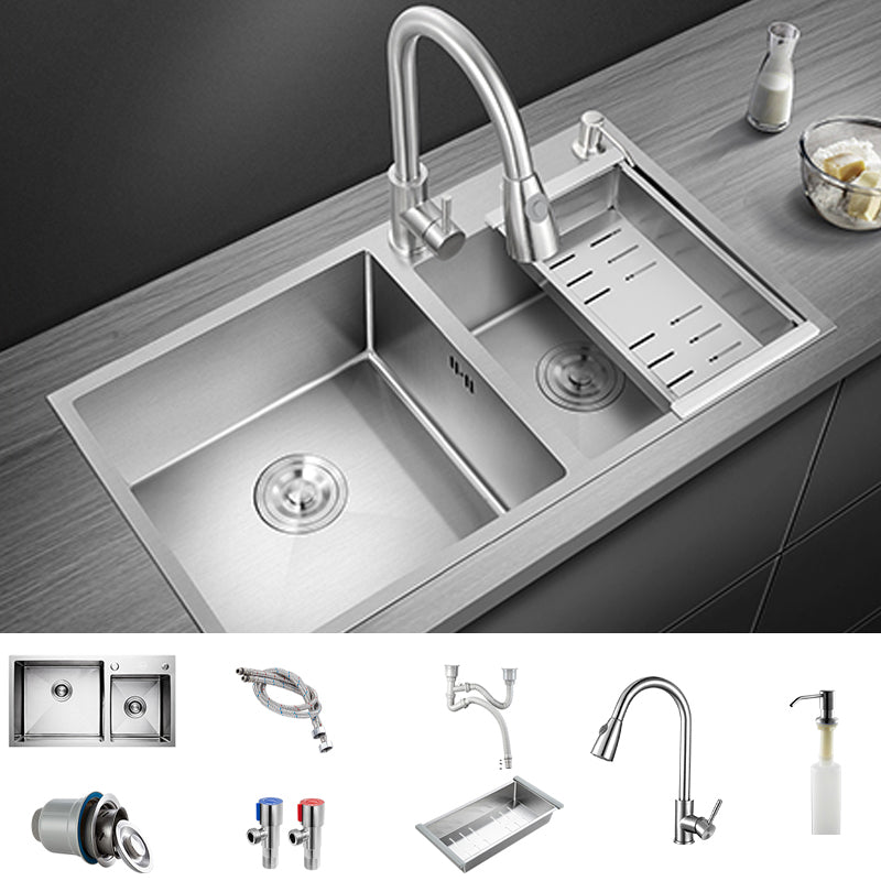 Modern Style Kitchen Sink Overflow Hole Design Drop-In Kitchen Sink