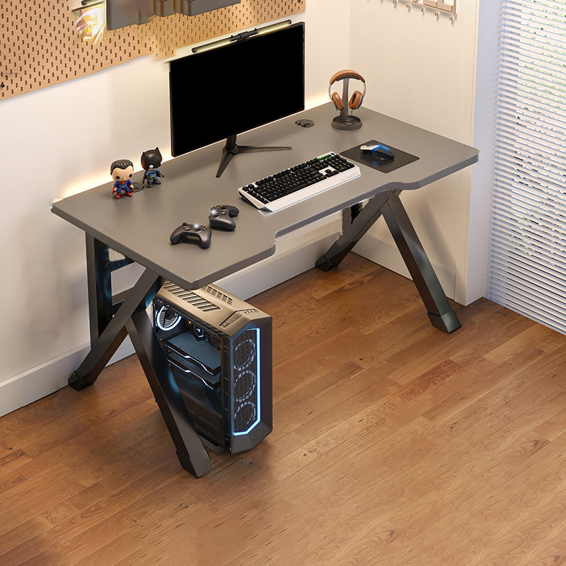 Industrial Gaming Desk Antique Finish Wood Computer Desk with Metal Legs