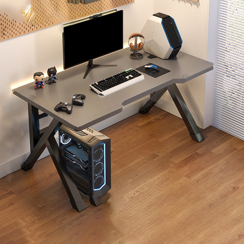 Industrial Gaming Desk Antique Finish Wood Computer Desk with Metal Legs