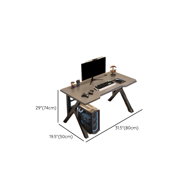 Industrial Gaming Desk Antique Finish Wood Computer Desk with Metal Legs