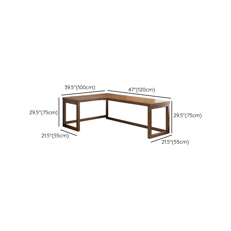 Modern Solid Wood Corner Writing Desk Sled Base 29.53-inch Tall Office Desk