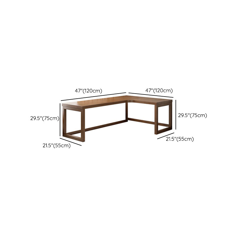 Modern Solid Wood Corner Writing Desk Sled Base 29.53-inch Tall Office Desk