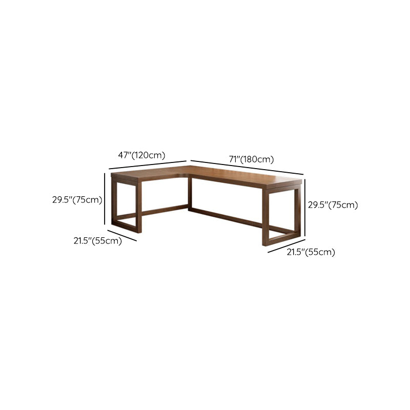 Modern Solid Wood Corner Writing Desk Sled Base 29.53-inch Tall Office Desk