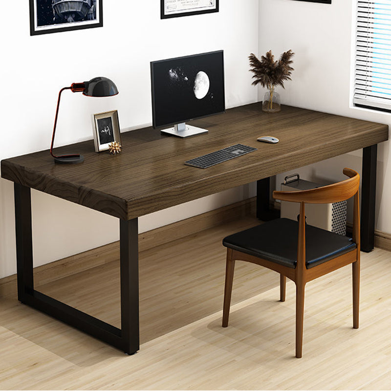 Industrial Rectangular Gaming Desk Solid Wood 29.53" Tall Computer Desk