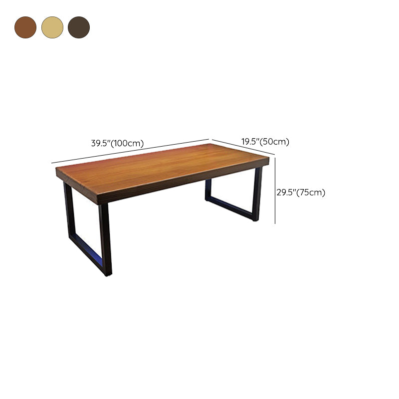 Industrial Rectangular Gaming Desk Solid Wood 29.53" Tall Computer Desk