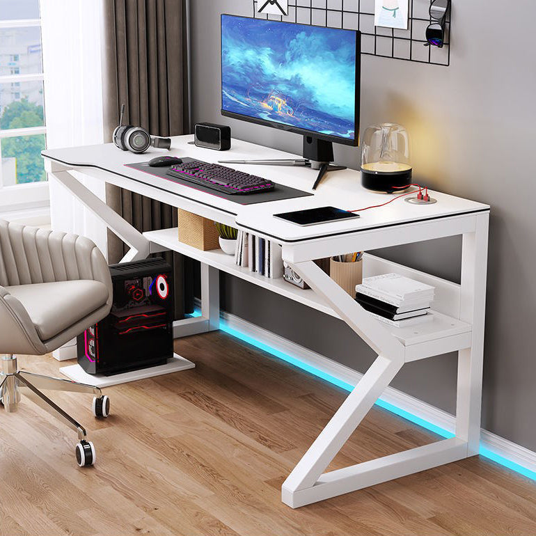 Contemporary Wooden Office Desk Sled Base 29.53-inch Tall Computer Desk