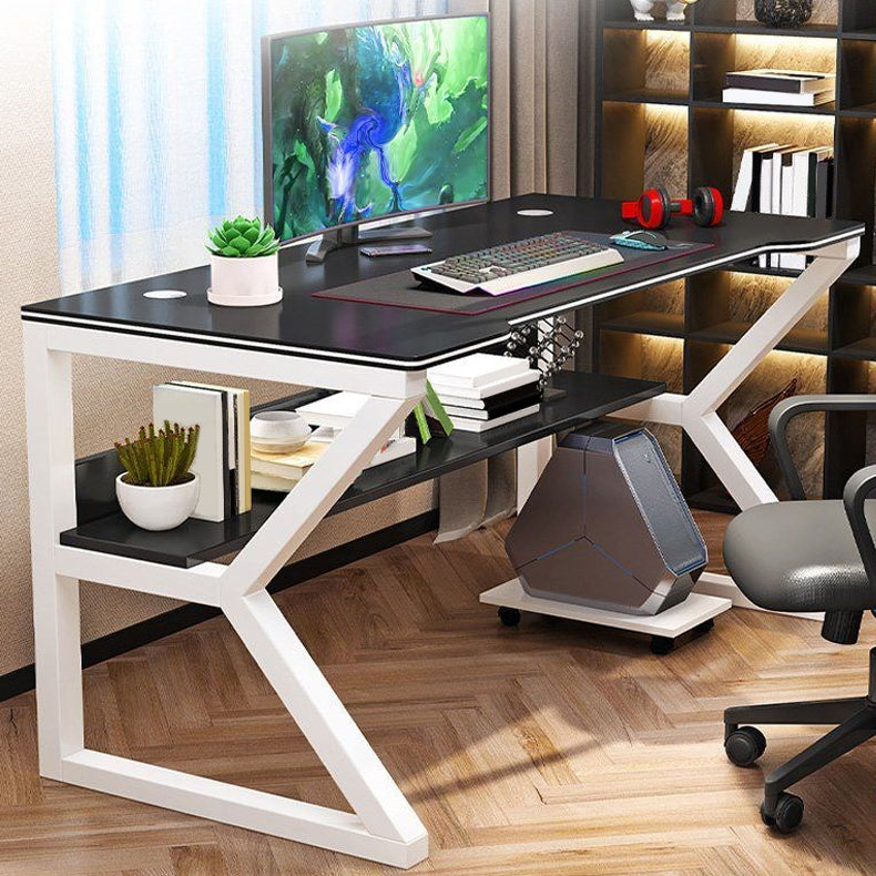 Contemporary Wooden Office Desk Sled Base 29.53-inch Tall Computer Desk