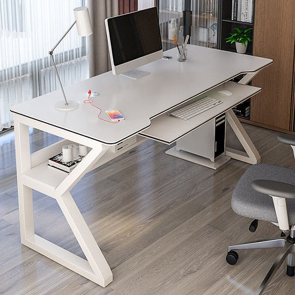 Contemporary Wooden Office Desk Sled Base 29.53-inch Tall Computer Desk