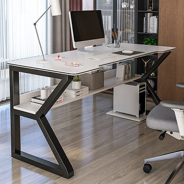 Contemporary Wooden Office Desk Sled Base 29.53-inch Tall Computer Desk