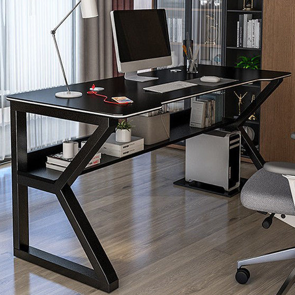 Contemporary Wooden Office Desk Sled Base 29.53-inch Tall Computer Desk