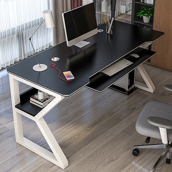 Contemporary Wooden Office Desk Sled Base 29.53-inch Tall Computer Desk