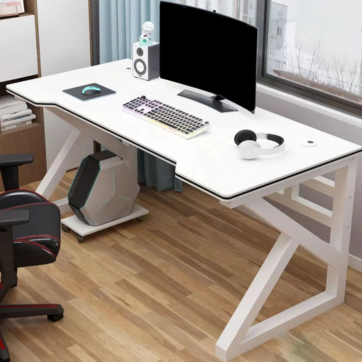 Industrial Wooden Gaming Desk Sled Base 29.53-inch Tall Computer Desk