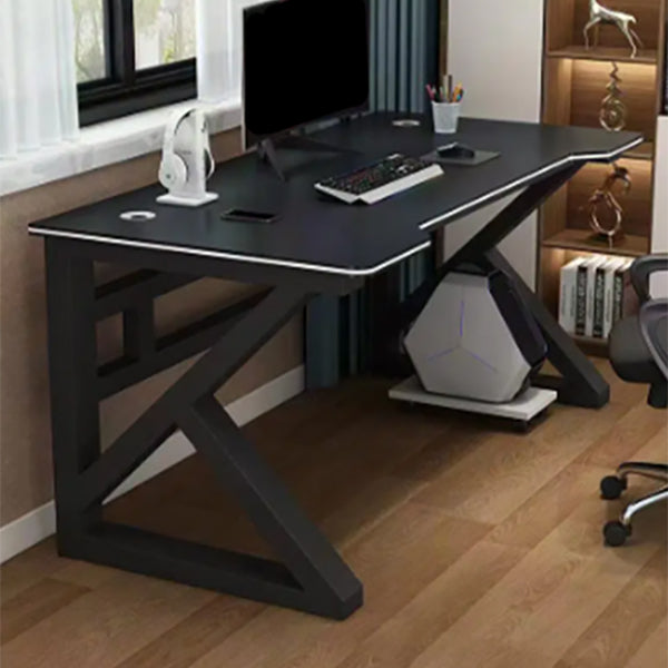 Industrial Wooden Gaming Desk Sled Base 29.53-inch Tall Computer Desk