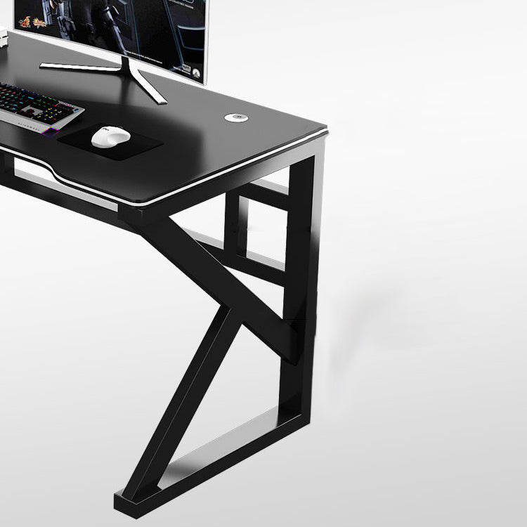 Industrial Wooden Gaming Desk Sled Base 29.53-inch Tall Computer Desk