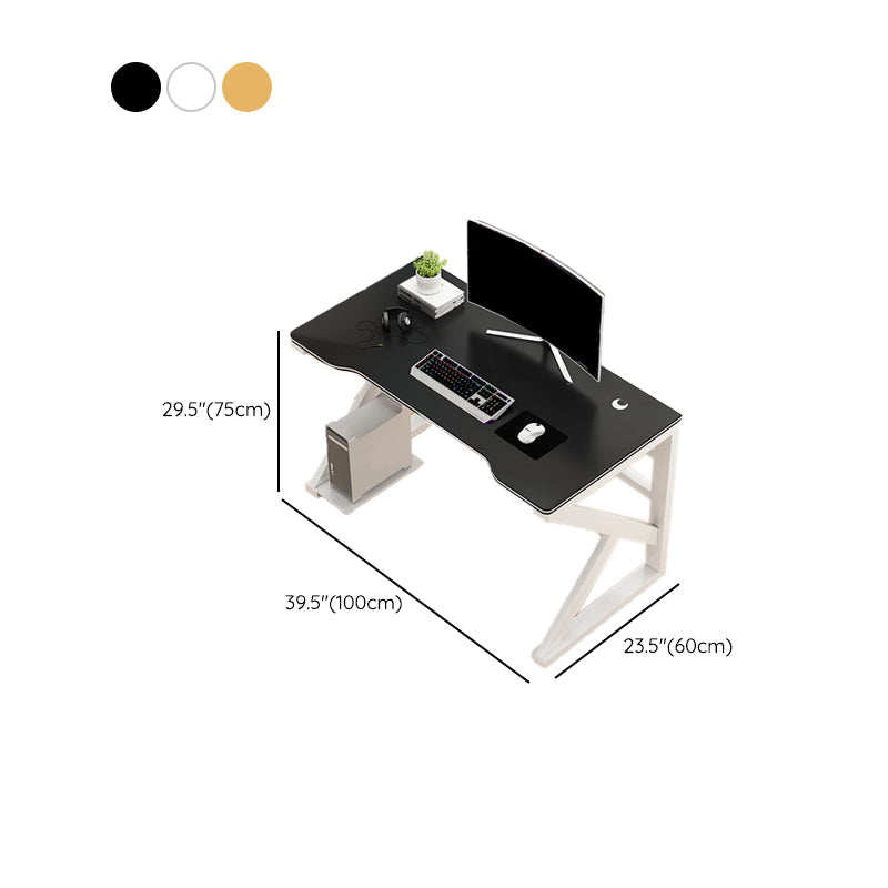 Industrial Wooden Gaming Desk Sled Base 29.53-inch Tall Computer Desk