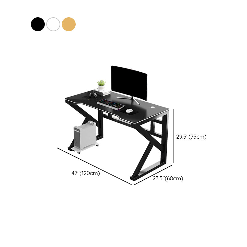 Industrial Wooden Gaming Desk Sled Base 29.53-inch Tall Computer Desk