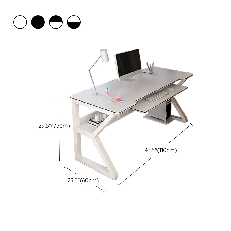 Contemporary Wooden Office Desk Sled Base 29.53-inch Tall Computer Desk