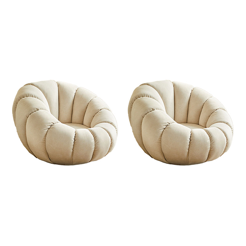 Sewn Pillow Back Papasan Chair Upholstered Sloped Arms with Swivel