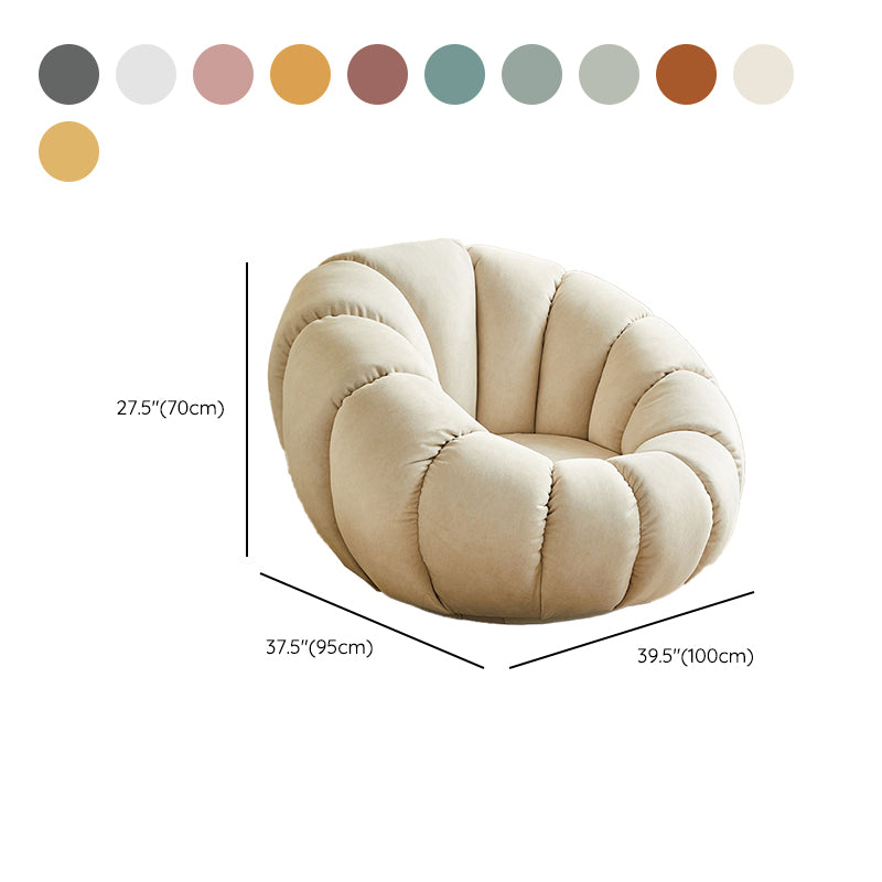 Sewn Pillow Back Papasan Chair Upholstered Sloped Arms with Swivel