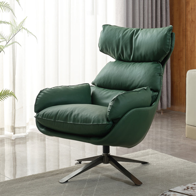 Contemporary Solid Color Arm Chair 4-Star Base Flared Arms Chair