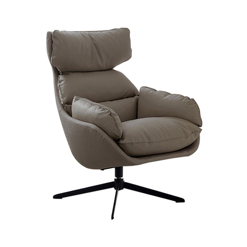 Contemporary Solid Color Arm Chair 4-Star Base Flared Arms Chair