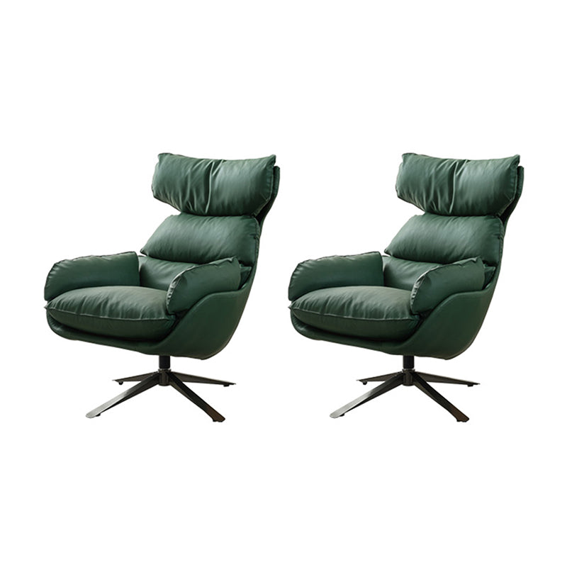 Contemporary Solid Color Arm Chair 4-Star Base Flared Arms Chair