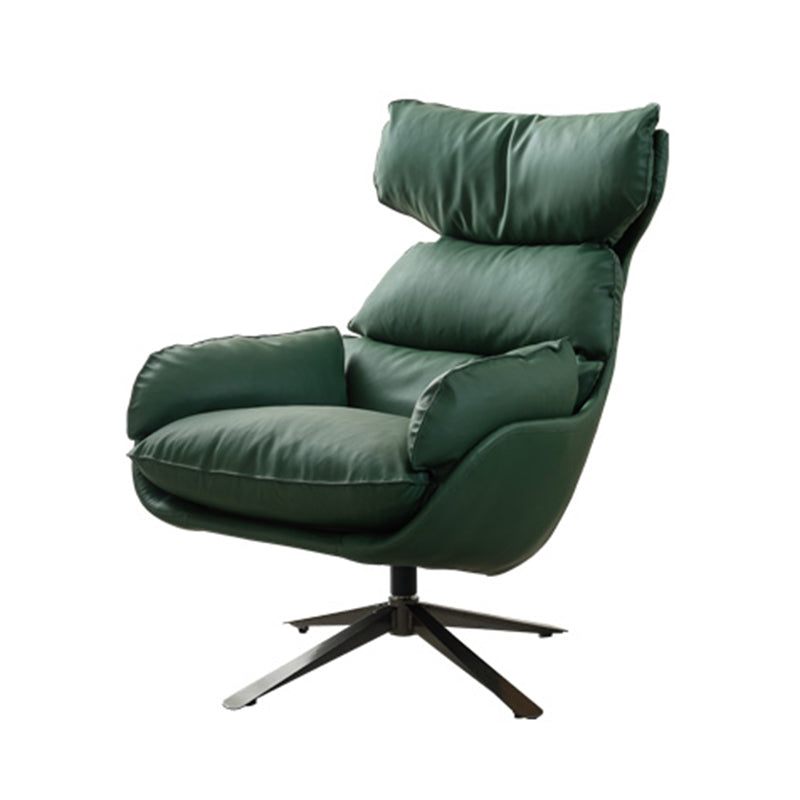 Contemporary Solid Color Arm Chair 4-Star Base Flared Arms Chair