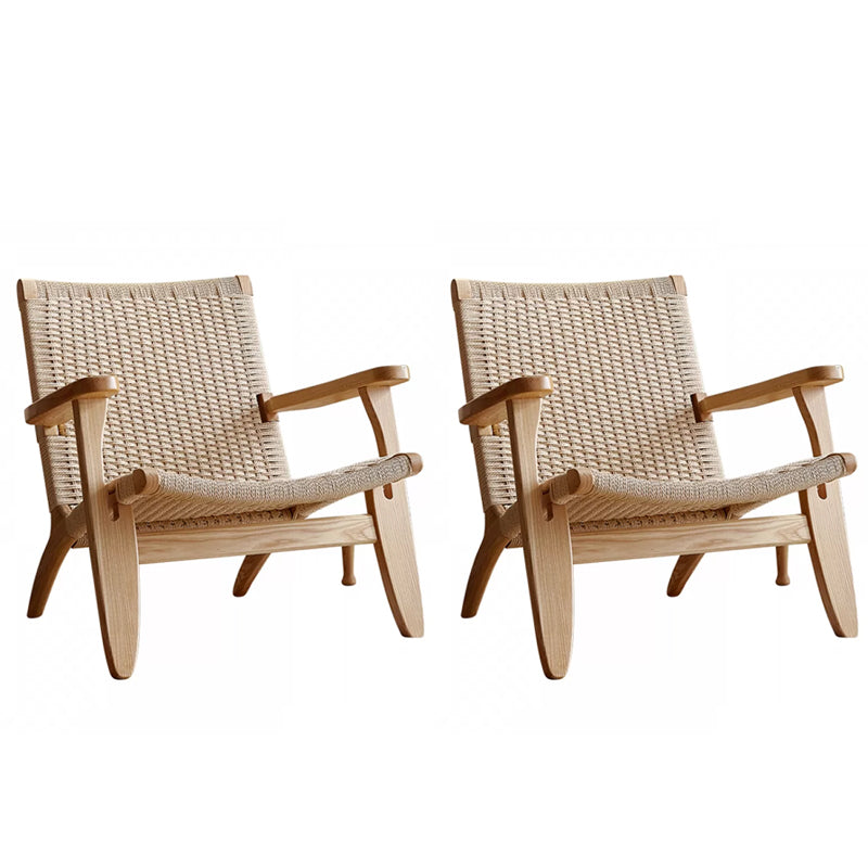 Scandinavian Wood Accent Armchair Solid Wood Frame Accent Armchair