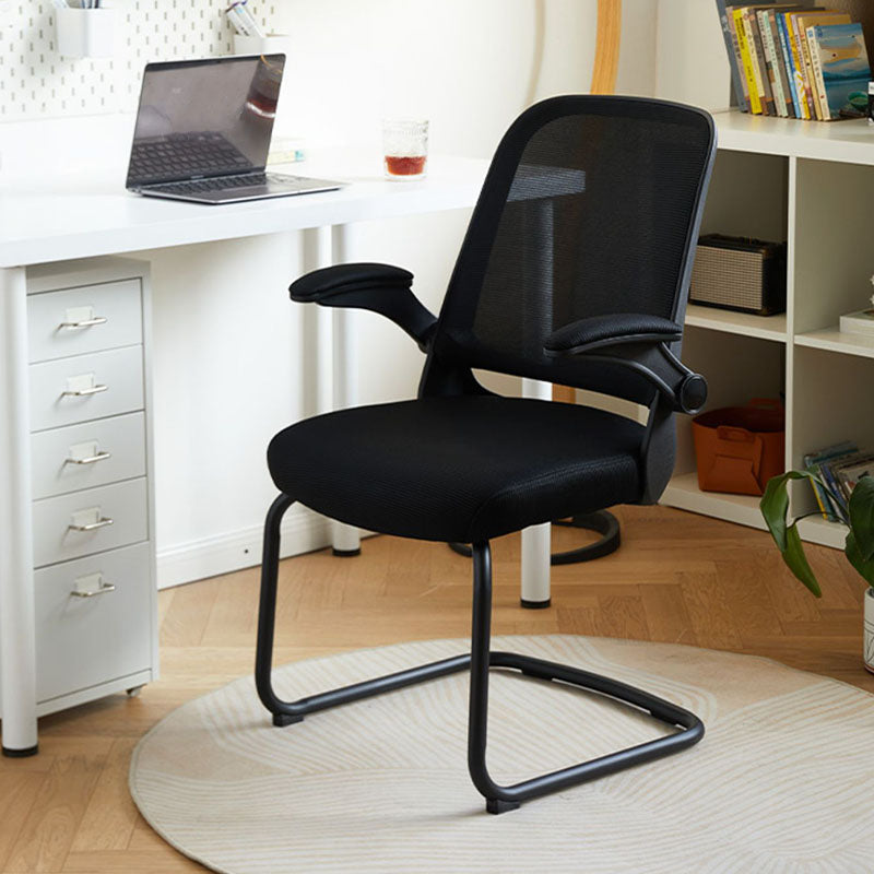 Modern Office Chair No Wheels Removable Arms Upholstered No Distressing Desk Chair