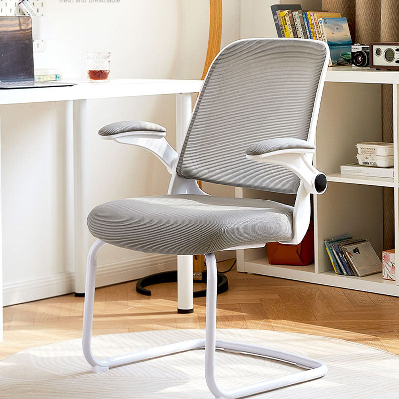 Modern Office Chair No Wheels Removable Arms Upholstered No Distressing Desk Chair