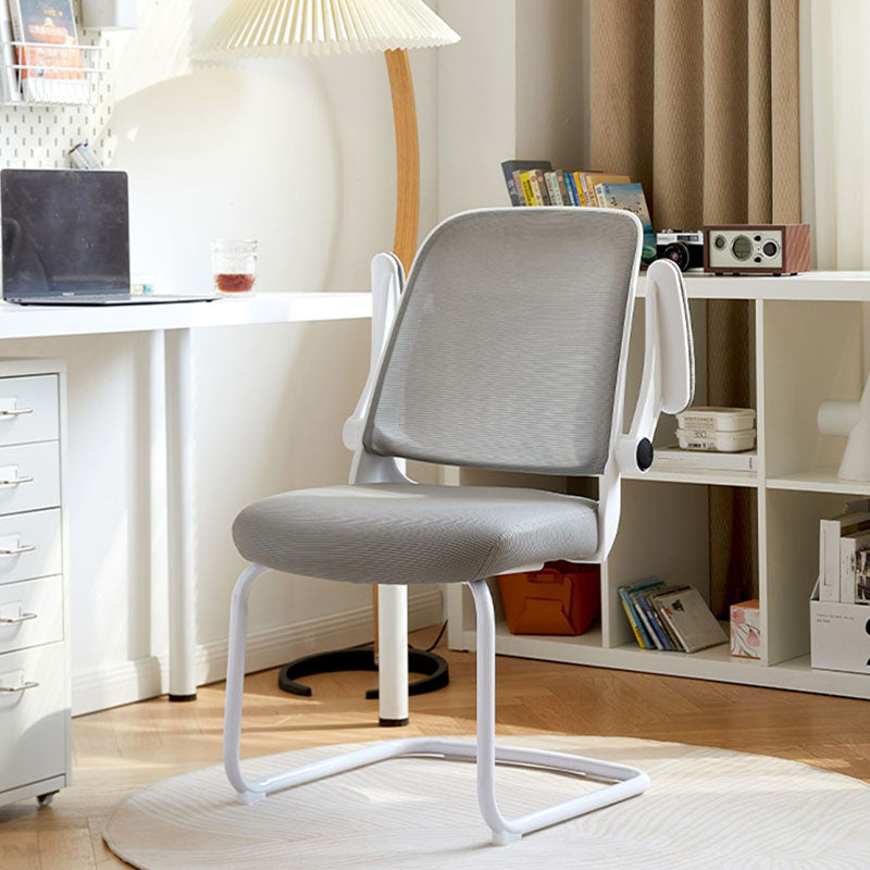 Modern Office Chair No Wheels Removable Arms Upholstered No Distressing Desk Chair