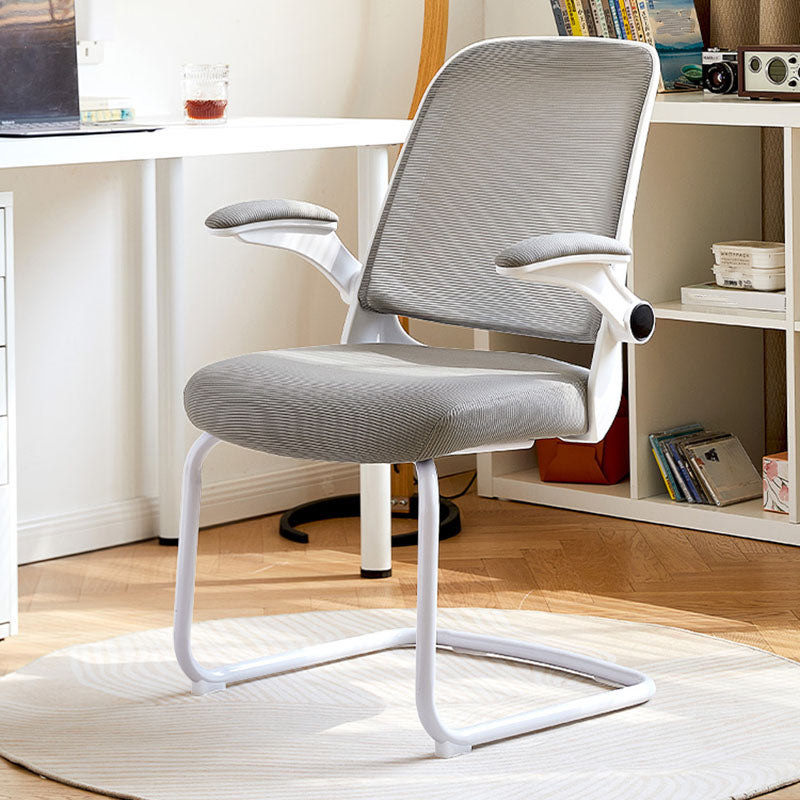 Modern Office Chair No Wheels Removable Arms Upholstered No Distressing Desk Chair