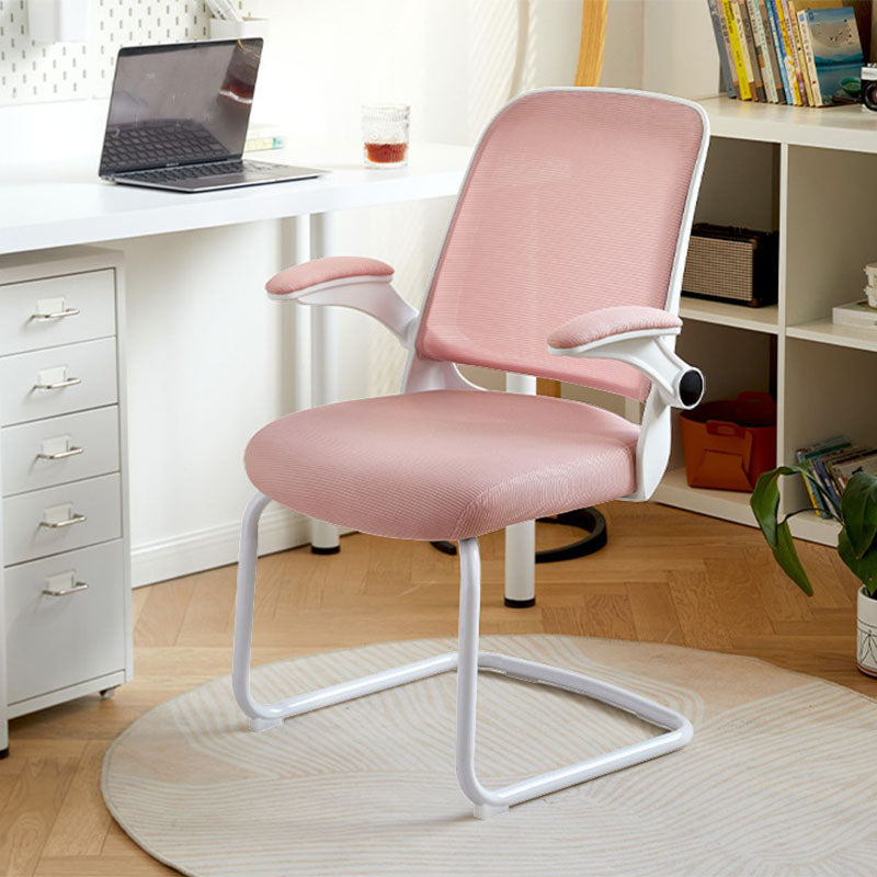 Modern Office Chair No Wheels Removable Arms Upholstered No Distressing Desk Chair