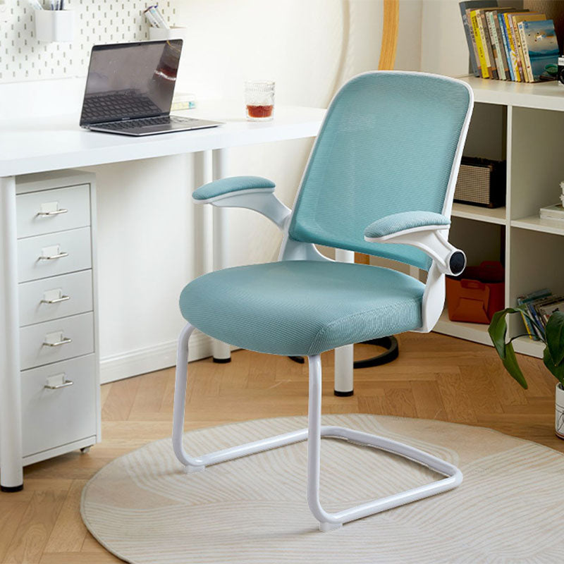 Modern Office Chair No Wheels Removable Arms Upholstered No Distressing Desk Chair