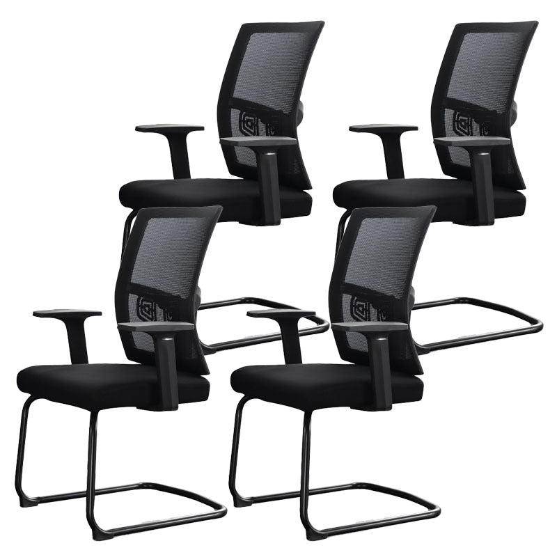 Modern Fixed Arms Office Chair No Wheels Upholstered No Distressing Desk Chair