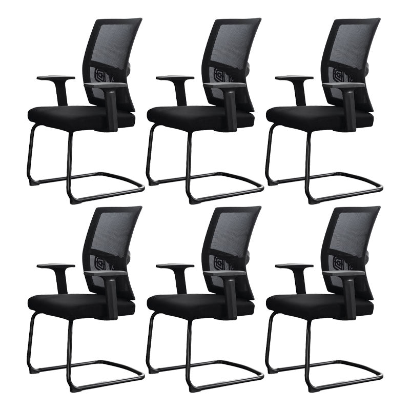 Modern Fixed Arms Office Chair No Wheels Upholstered No Distressing Desk Chair