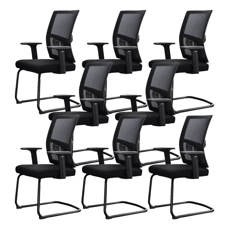 Modern Fixed Arms Office Chair No Wheels Upholstered No Distressing Desk Chair