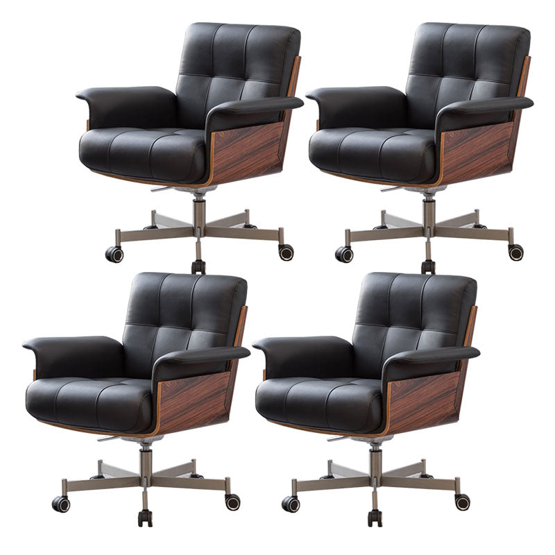 Modern Desk Chair Fixed Arms Upholstered No Distressing Office Chair