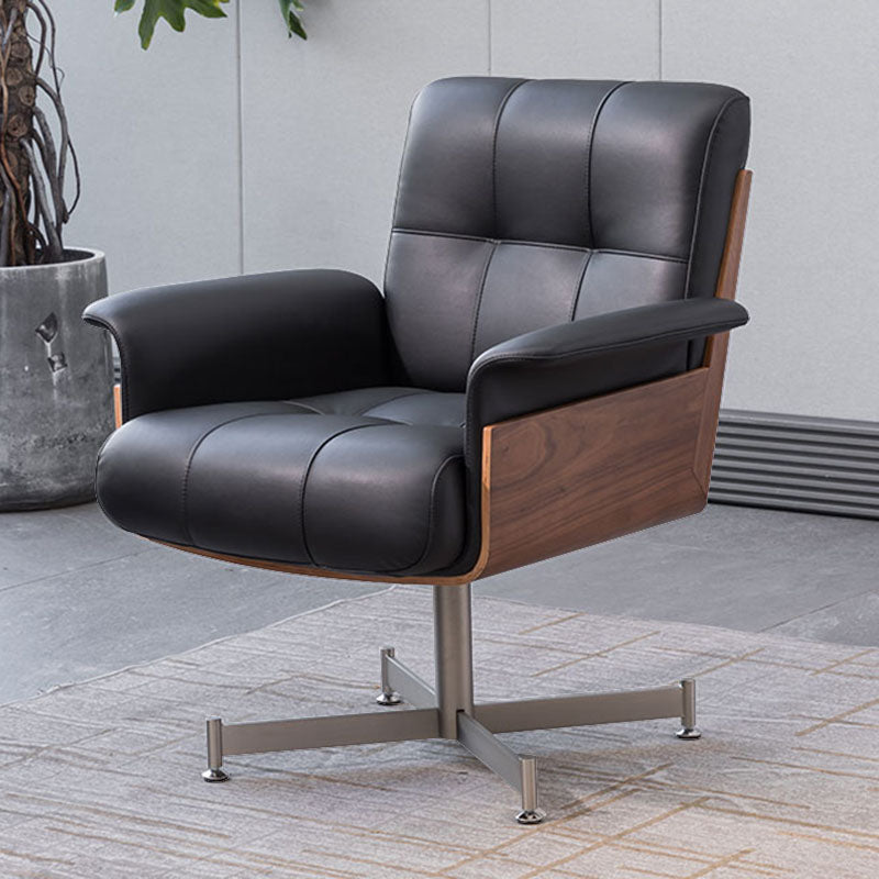 Modern Desk Chair Fixed Arms Upholstered No Distressing Office Chair