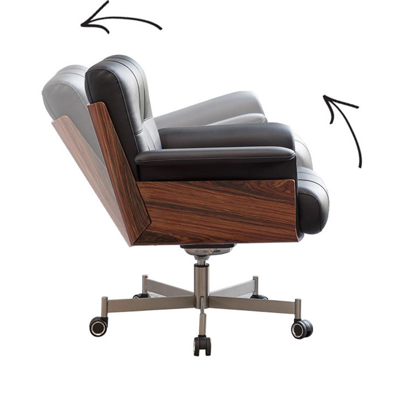 Modern Desk Chair Fixed Arms Upholstered No Distressing Office Chair