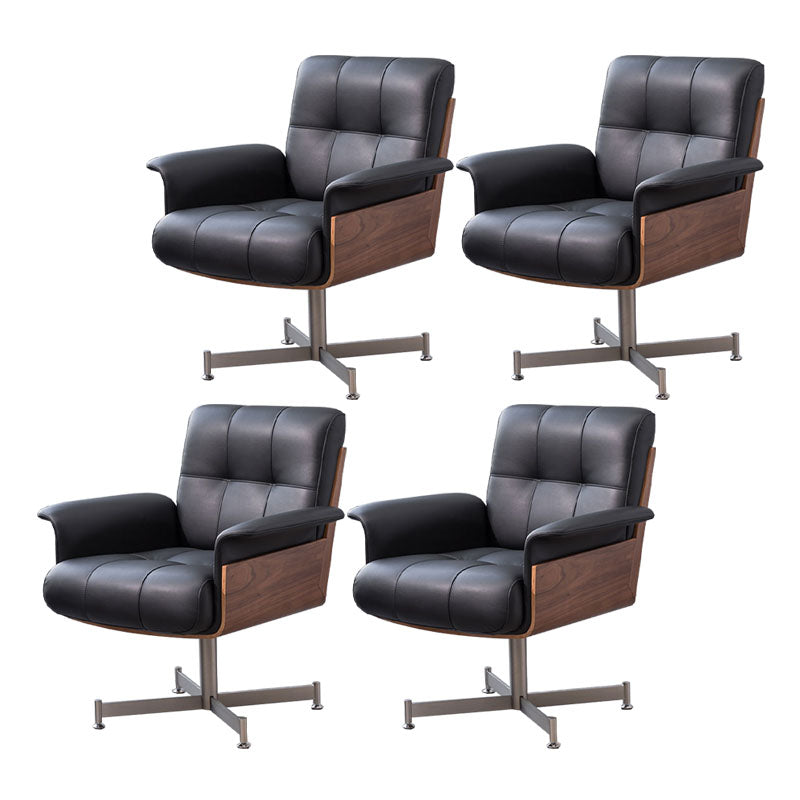 Modern Desk Chair Fixed Arms Upholstered No Distressing Office Chair