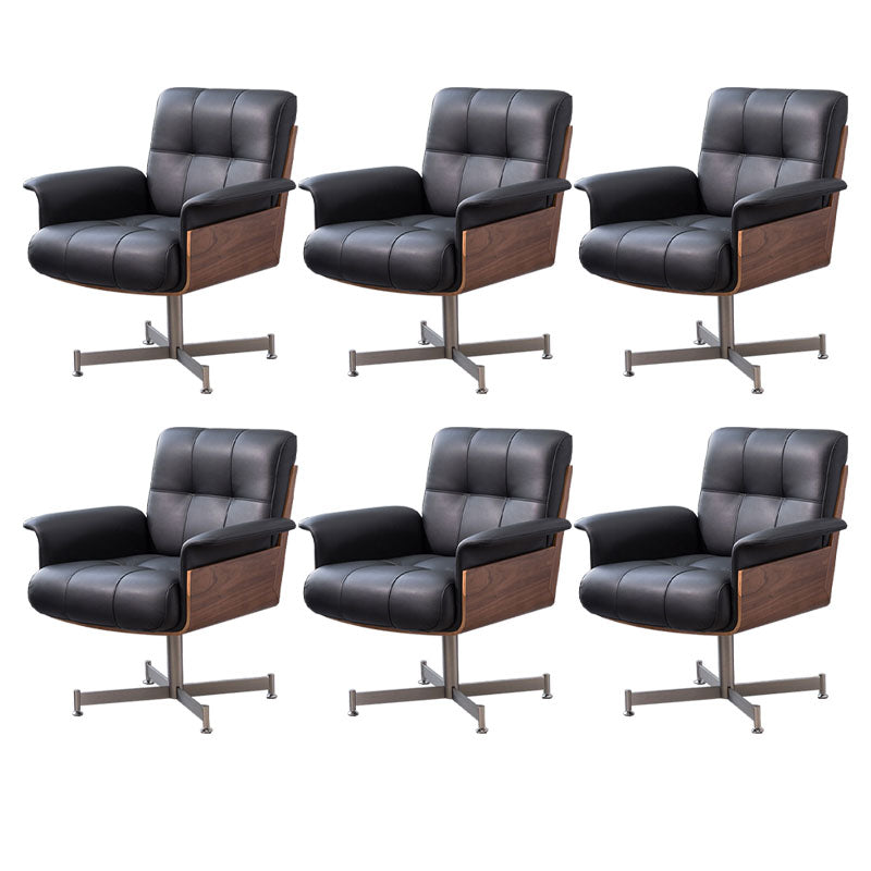 Modern Desk Chair Fixed Arms Upholstered No Distressing Office Chair