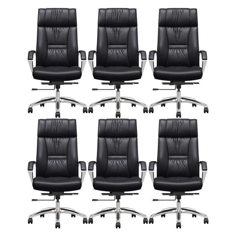 Contemporary Leather Managers Chair Padded Arms Desk Chair for Office