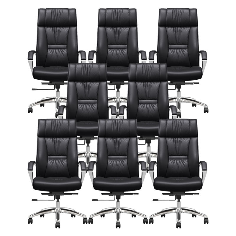 Contemporary Leather Managers Chair Padded Arms Desk Chair for Office