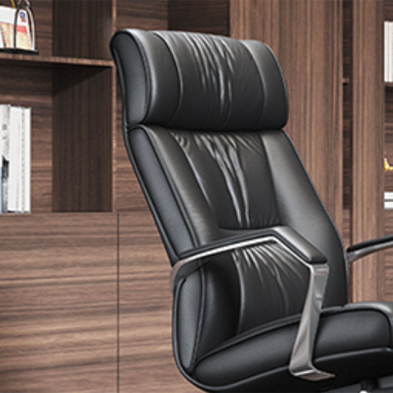 Contemporary Leather Managers Chair Padded Arms Desk Chair for Office