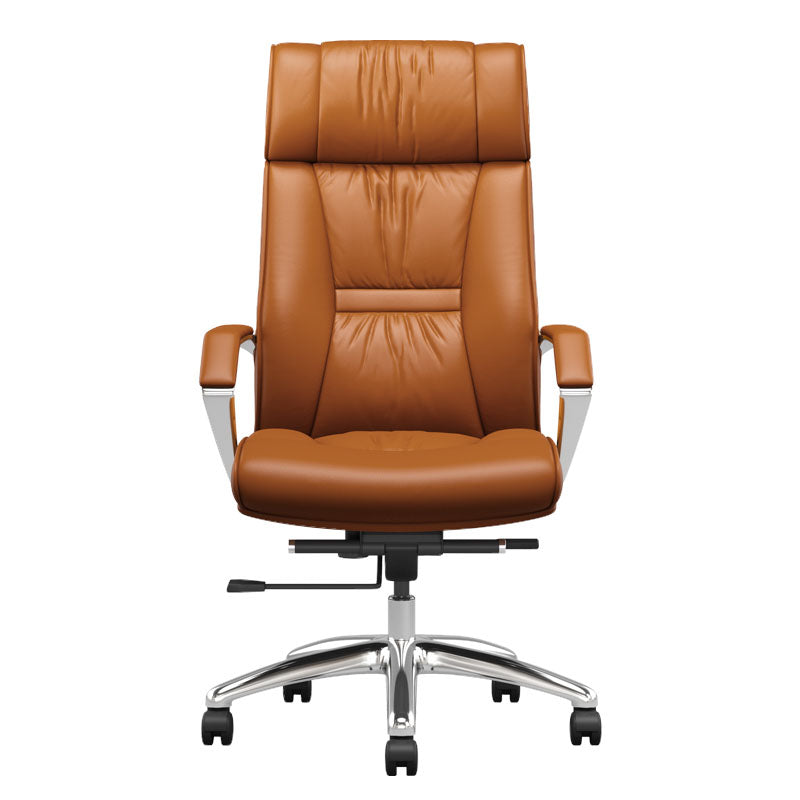 Contemporary Leather Managers Chair Padded Arms Desk Chair for Office