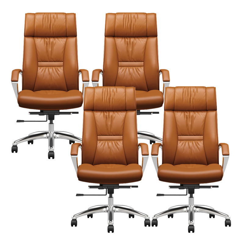 Contemporary Leather Managers Chair Padded Arms Desk Chair for Office